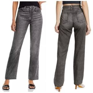 Rag & Bone Liquid Alex High Rise Straight Leg Jeans Size 28 Black Magic
